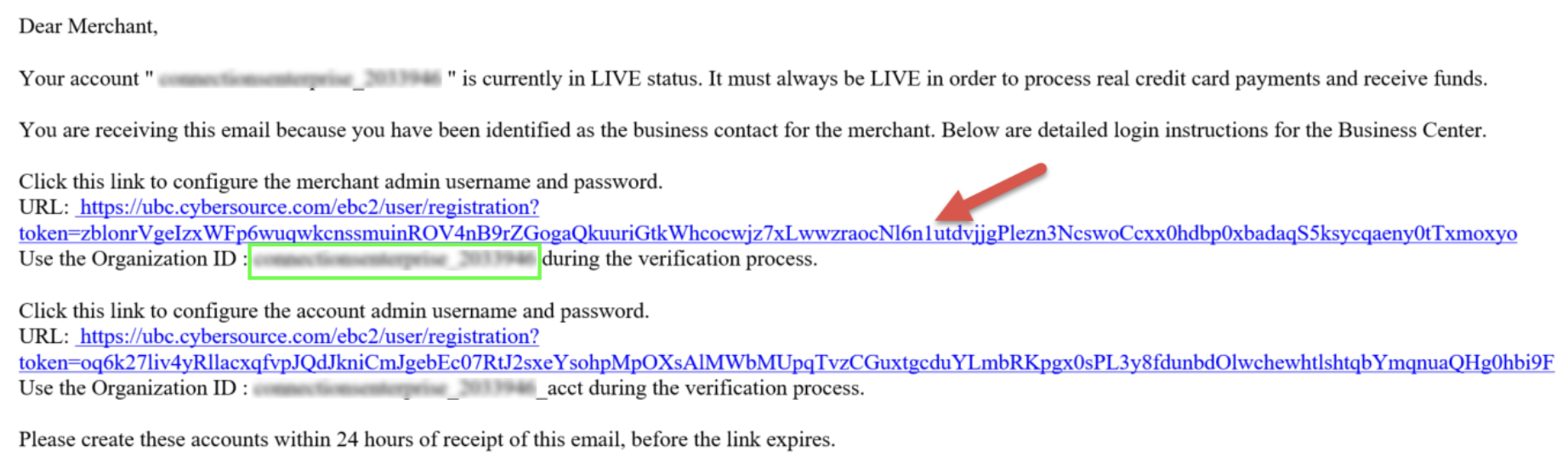Account Creation Example Email